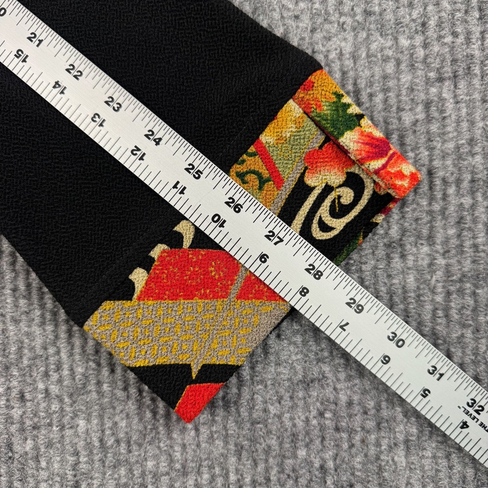 Soft Surroundings Jacket Womens L Black Japanese Floral Kimono Topper USA Made - Picture 10 of 10
